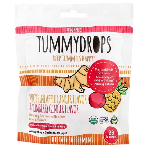 Tummydrops Organic Juicy Pineapple Ginger Yumberry Ginger 33 Lozenges product image