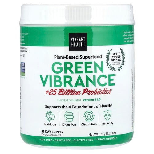 Vibrant Health Green Vibrance 25 Billion Probiotics Version 21 0 5 82 Oz 165 G product image