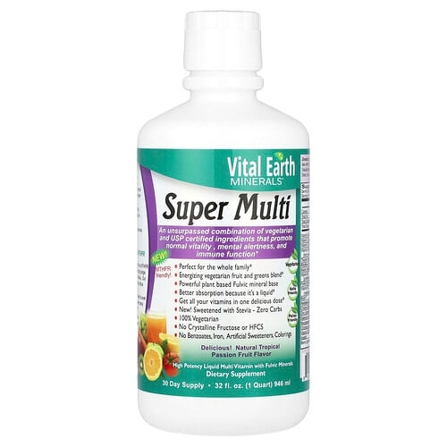 Vital Earth Minerals Super Multi Natural Tropical Passion Fruit 32 Fl Oz 946 Ml product image