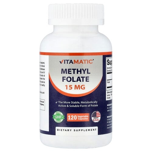 Vitamatic Methyl Folate 15 Mg 120 Vegetable Capsules product image