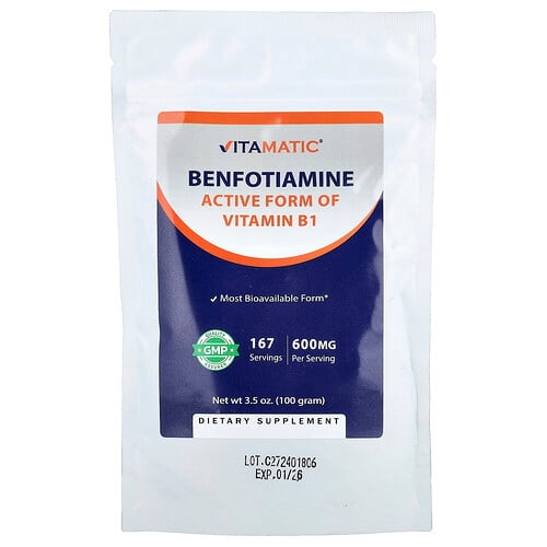 Vitamatic Benfotiamine 3 5 Oz 100 G product image