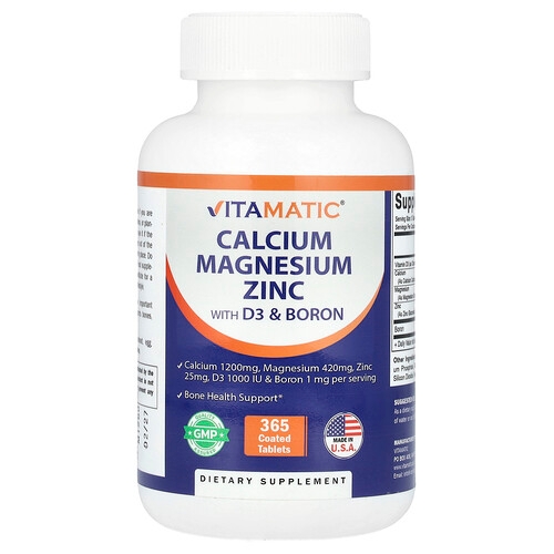 Vitamatic Calcium Magnesium Zinc With D3 Boron 365 Coated Tablets product image