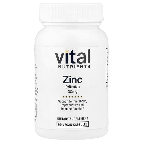 Vital Nutrients Zinc Citrate 30 Mg 90 Vegan Capsules product image