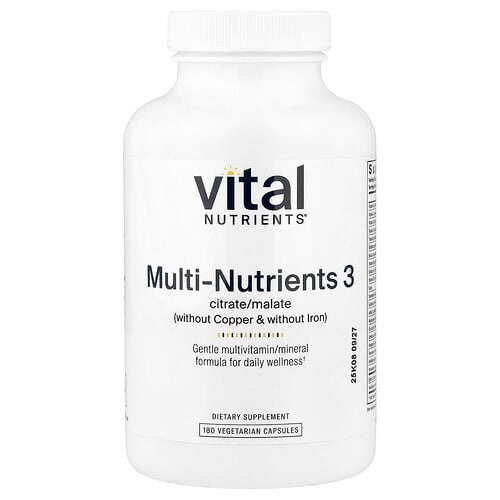 Vital Nutrients Multi Nutrients 3 180 Vegetarian Capsules product image