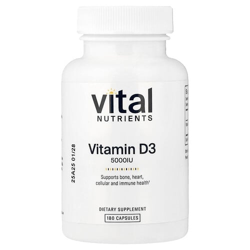 Vital Nutrients Vitamin D3 125 Mcg 5 000 Iu 180 Capsules product image