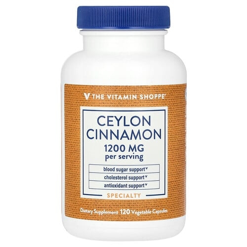 The Vitamin Shoppe Ceylon Cinnamon 120 Vegetable Capsules 600 Mg Per Capsule product image