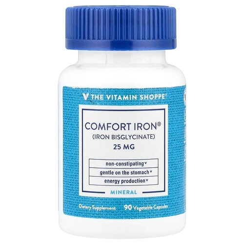 The Vitamin Shoppe Comfort Iron 25 Mg 90 Vegetable Capsules product image