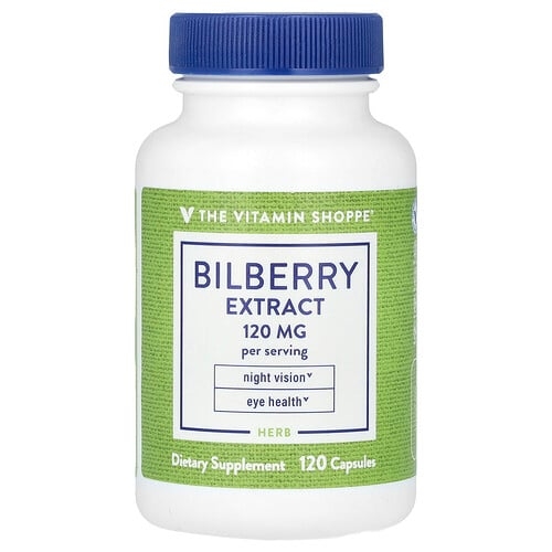 The Vitamin Shoppe Bilberry Extract 120 Capsules 60 Mg Per Capsule product image