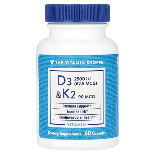 The Vitamin Shoppe Vitamin D3 K2 60 Capsules product image