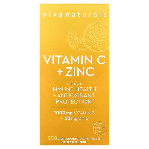 Viva Naturals Vitamin C Zinc 250 Veggie Capsules product image