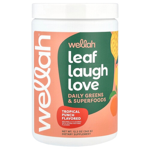 Wellah Leaf Laugh Love Daily Greens Superfood Tropical Punch 12 2 Oz 342 G product image