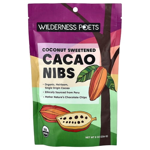 Wilderness Poets Organic Coconut Sweetened Cacao Nibs 8 Oz 226 G product image