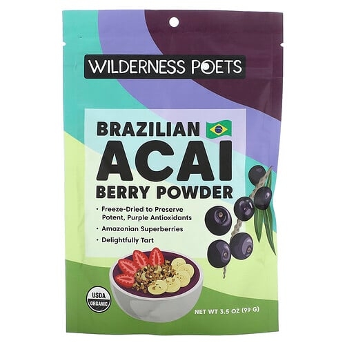 Wilderness Poets Organic Brazilian Acai Berry Powder 3 5 Oz 99 G product image