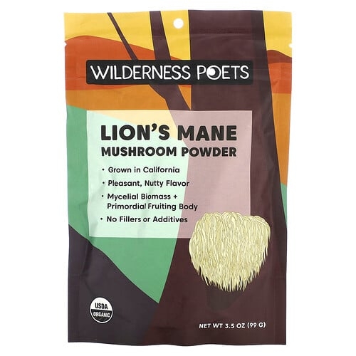 Wilderness Poets Organic Lion S Mane Mushroom Powder 3 5 Oz 99 G product image