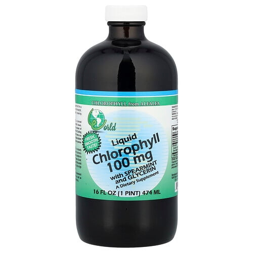 World Organic Liquid Chlorophyll With Spearmint And Glycerin 16 Fl Oz 474 Ml product image