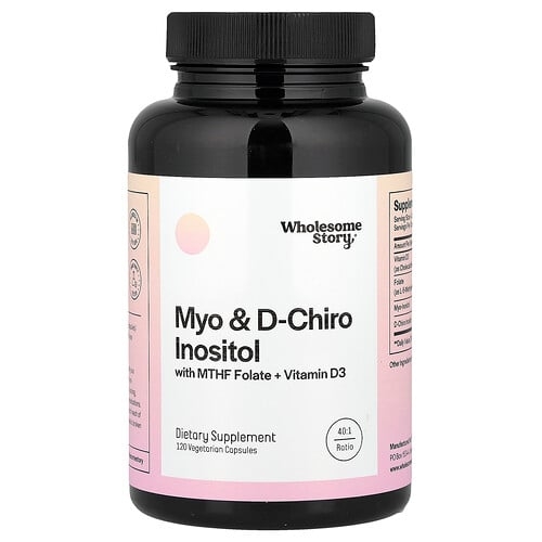 Wholesome Story Myo D Chiro Inositol With Mthf Folate Vitamin D3 120 Vegetarian Capsules product image