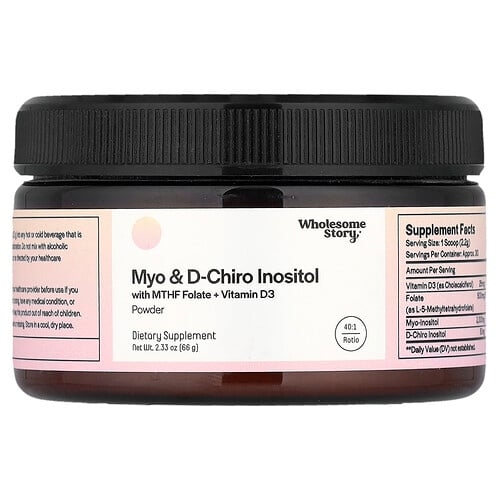 Wholesome Story Myo D Chiro Inositol With Mthf Folate Vitamin D3 Powder 2 33 Oz 66 G product image