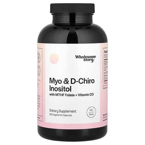 Wholesome Story Myo D Chiro Inositol With Mthf Folate Vitamin D3 360 Vegetarian Capsules product image