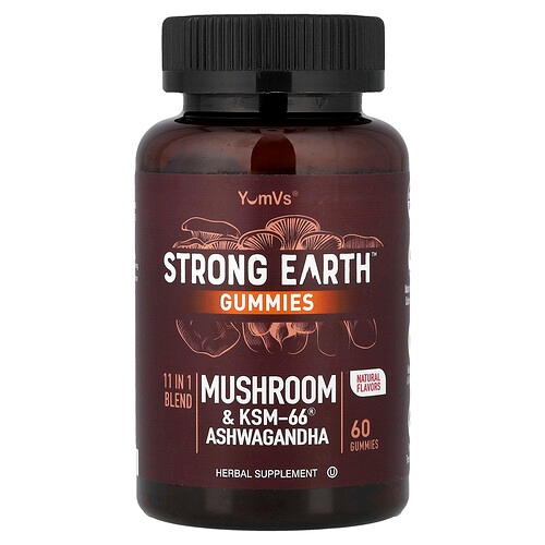 Yumvs Strong Earth Gummies Mushroom Ksm 66 Ashwagandha 60 Gummies product image