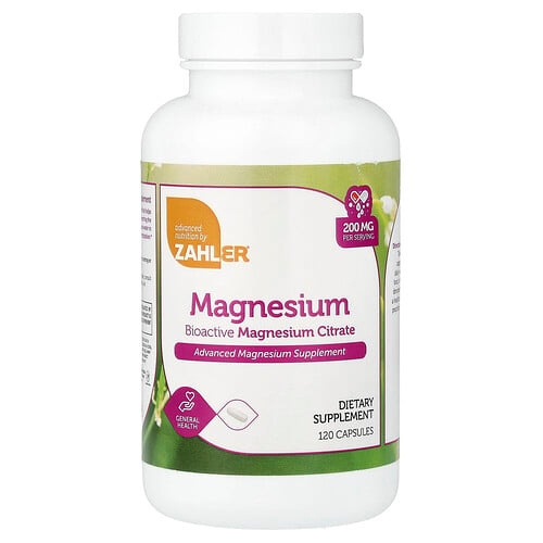 Zahler Magnesium Bioactive Magnesium Citrate 200 Mg 120 Capsules product image