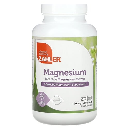 Zahler Magnesium Bioactive Magnesium Citrate 200 Mg 250 Capsules product image