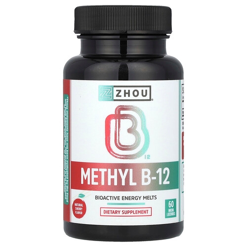 Zhou Nutrition Methyl B 12 Natural Cherry 5 000 Mcg 60 Micro Lozenges product image
