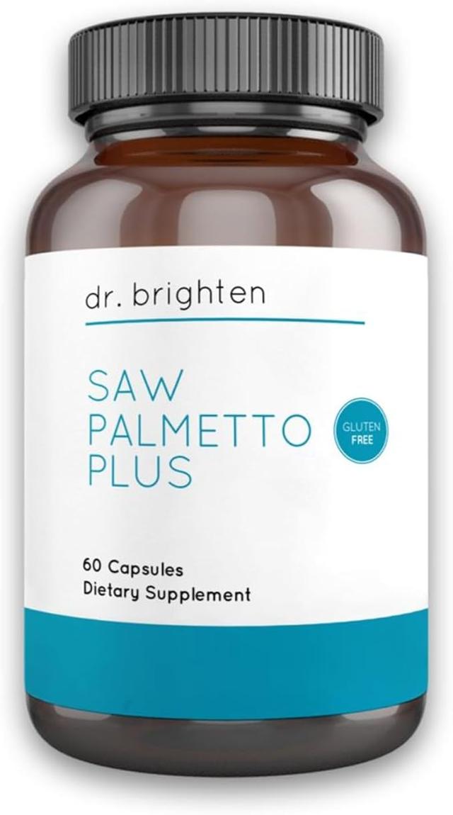 Dr. Brighten Saw Palmetto Plus - Natural Dietary Supplement for Women - Hair Loss, Acne, and Oily Skin Prevention with PCOS Support product image