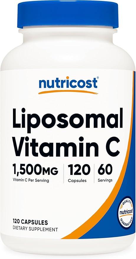 Nutricost, Liposomal Vitamin C (1500mg), Vegan Capsules 120 Count - Non-GMO, Gluten Free, 60 Servings