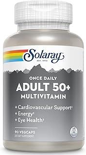 Solaray Once Daily Adult 50+ Complete Multivitamin for Women & Men, Essential Vitamins & Chelated Minerals for Healthy Energy, Heart, Brain & Immune Support, With CoQ10 & Lutein, Iron Free, 90 VegCaps product image