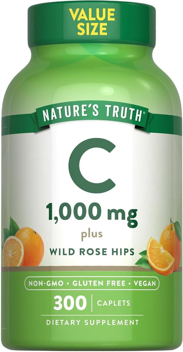 Nature's Truth, Vitamin C 1000mg, with Rose Hip Capsules | 300 Count | Vegan, Non-GMO and Gluten Free Supplement product image