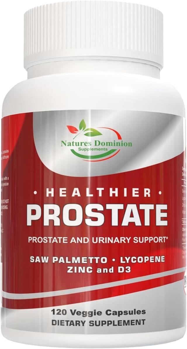 Saw Palmetto for Men with Lycopene, Zinc, and Vitamin D3. Men's Prostate Health Supplement, Bladder Support. Saw Palmetto Supplement for Men. Prostate Health Supplement with Lycopene product image