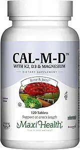 Calcium with Vitamin D3, K2, and Magnesium - Strong Bones and Teeth, Muscle Function, Immune Support Supplement - Enhanced Vitamin D and Vitamin K Absorption for Women and Men, 120 Tablets