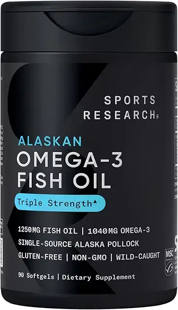 Omega-3 Wild Alaska Fish Oil (1250mg per Capsule) Triglyceride EPA & DHA | Heart, Brain & Joint Support | IFOS 5-Star Certified, Non-GMO & Gluten Free product image