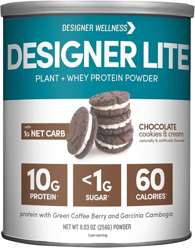 Designer Wellness, Designer Lite, Low-Calorie Natural Protein, Prebiotic Fiber, Essential Vitamins and Minerals, Chocolate Cookie & Cream, 256g (9 oz) product image