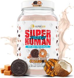 ALPHA LION Superhuman Whey Protein Powder, Great-Tasting Pure Whey Protein Isolate, Low Carb, Low Sugar, No Bloat Post-Workout, Muscle Recovery and Growth (28 Servings, Cookie Crunch)