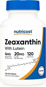 Nutricost Lutein with Zeaxanthin 20mg, Softgels 120 Count - Potent, Non-GMO, Gluten Free product image