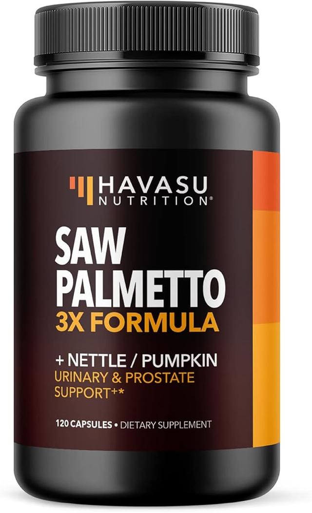 Saw Palmetto Supplement - With Nettle and Pumpkin Seed Extract - Advanced Triple Strength Formula - DHT Blocker, Urinary Health and Prostate Support for Men's Health - Vegan, Non-GMO Capsules - 2-Month Supply product image