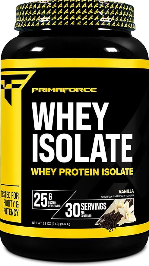 Primaforce Isolate Whey Protein Powder (Vanilla, 0.9kg (2lbs)) - Non-GMO, Gluten Free product image