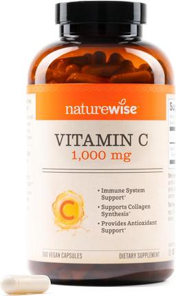 NatureWise, Vitamin C 1000mg Capsules - Extra Strength Vegan Vitamin C for Daily Antioxidant and Immune Support - Non-GMO, Made in USA - 360 Capsules [360-Day Supply]
