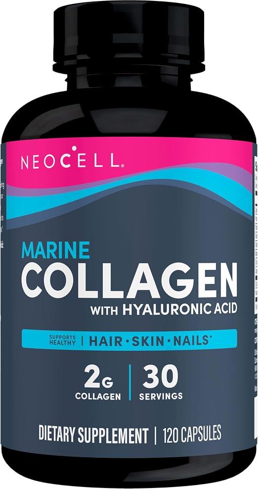 Neocell Collagen Tablets with Marine Collagen, Hyaluronic Acid, Vitamin C, Magnesium, B6, B12, Zinc and Protein, 120 Count, Non-GMO, Paleo Friendly, Gluten Free, Hydrating for Skin (Packaging May Vary) product image
