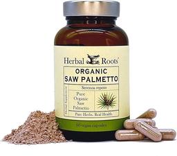 Herbal Roots Organic Saw Palmetto Capsules | 1,000mg per Serving | Organic Vegan Capsules 60 Count