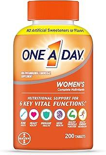 One A Day Women's Multivitamin with Vitamin A, C, D, E and all 8 B vitamins, Calcium, Vitamins for Women, for Bone Health, Skin Health & Immune Health Support, 200 Count product image