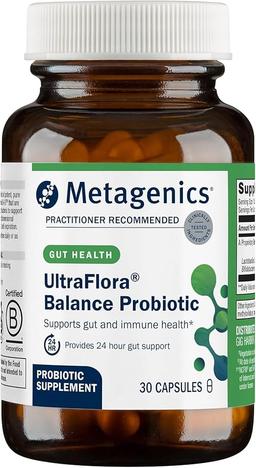 Metagenics UltraFlora Balance Probiotic - Daily Gut Health Supplement* - Offers Digestive & Immune System Support* - Vegetarian, Non-GMO & Gluten-Free - 30 Capsules