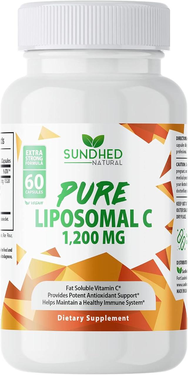 Pure Liposomal Vitamin C - 1200mg Immune System & Collagen Health Booster, Anti-Aging Skin Vitamin, Sodium Ascorbate, Sunflower Lecithin, Liposomal Spheres - 60 Capsules product image