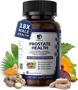 Men's Prostate Health Supplement - 18 in 1 Saw Palmetto with Pumpkin Seed and Nettle - Advanced DHT Blocker - Urinary Health Support - Enhanced with Ashwagandha and Reishi Mushroom, 60 Capsules