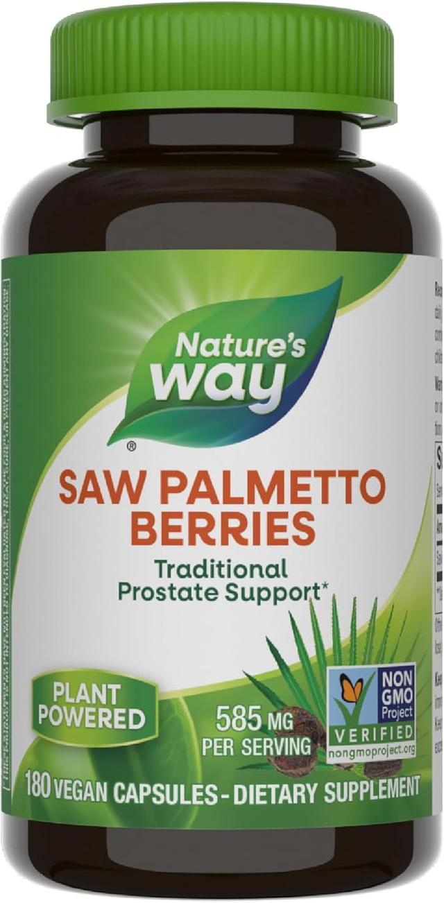 Nature's Way Saw Palmetto Berry, Traditional Prostate Health Supplement*, 585mg per Serving, Non-GMO Project Verified, Vegan, 180 Capsules product image