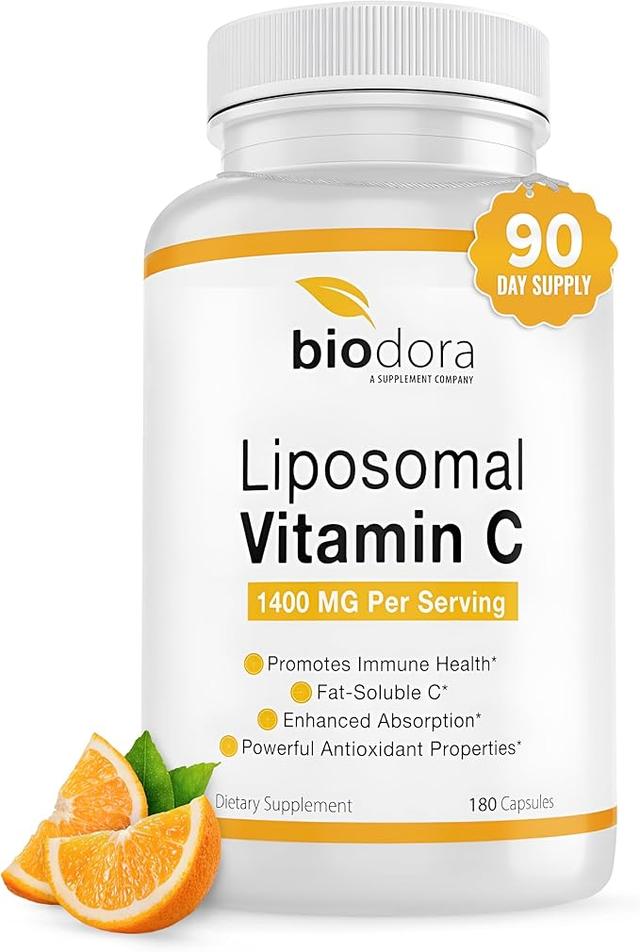 Liposomal Vitamin C, Healthy Immune System, Heart Health Support, Enhanced Energy Levels, Antioxidant Properties, 1400mg per Serving, 180 Capsules product image
