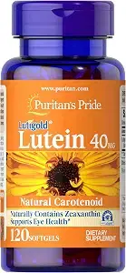 Puritan's Pride Lutein 40 mg with Zeaxanthin Softgels, 120 Capsules product image