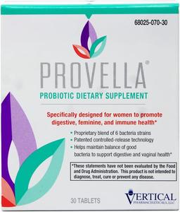 Provella Probiotic Dietary Supplement for Women: Supports Digestive, Feminine, and Immune Health - 30 Tablets