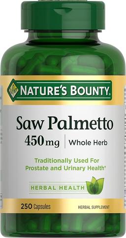 Nature's Bounty Saw Palmetto Prostate and Urinary Health Support, Herbal Health Supplement, 450mg, 250 Capsules